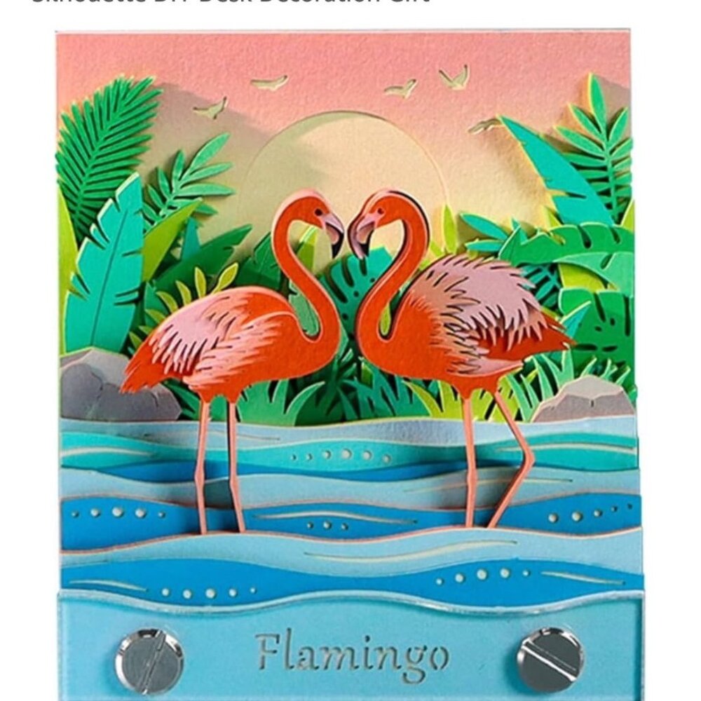 Siweme 3D Flamingo Memo Pad Artistic Design Hand-Bound 100 Sheets